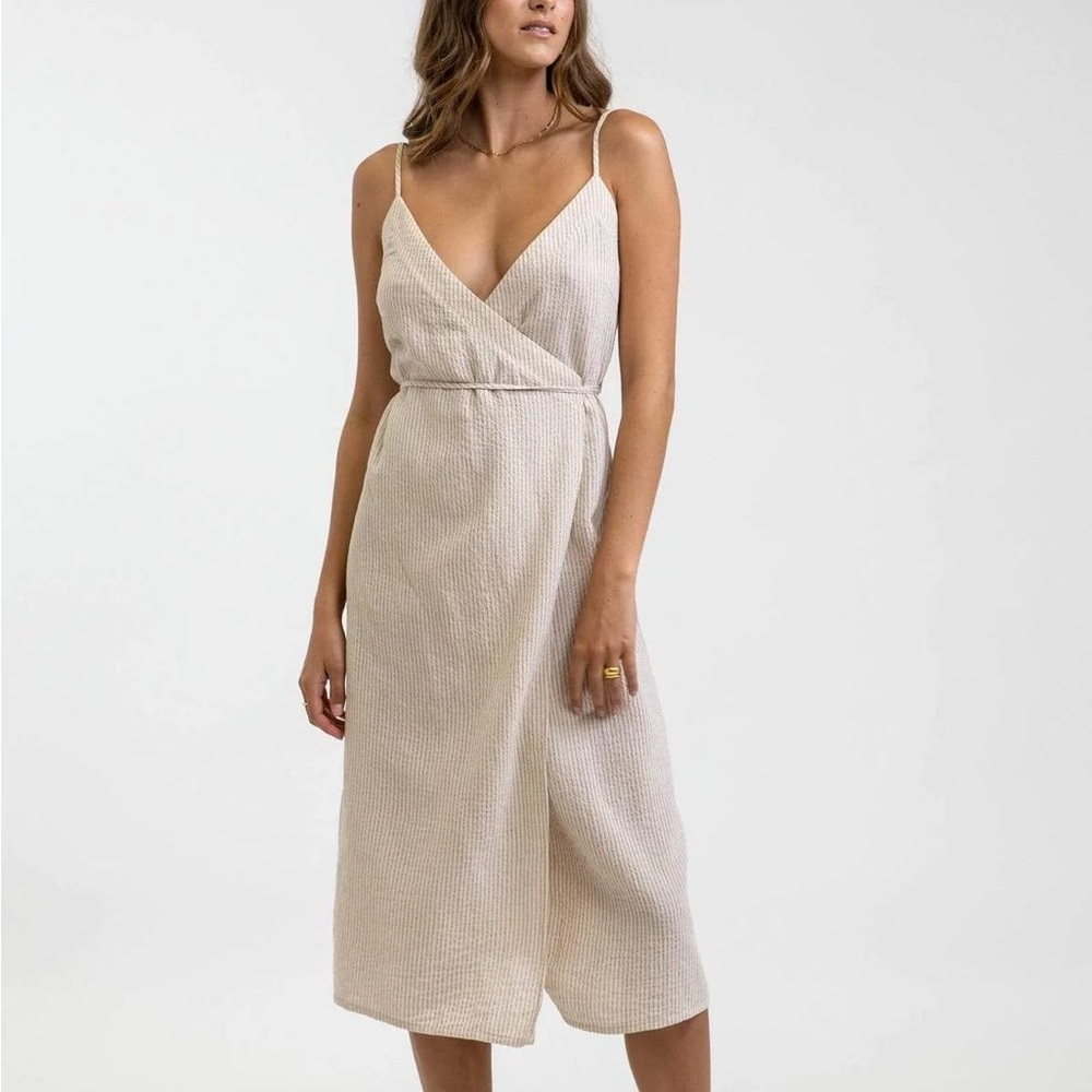 RHYTHM EVE WRAP SLIP DRESS - NATURAL
